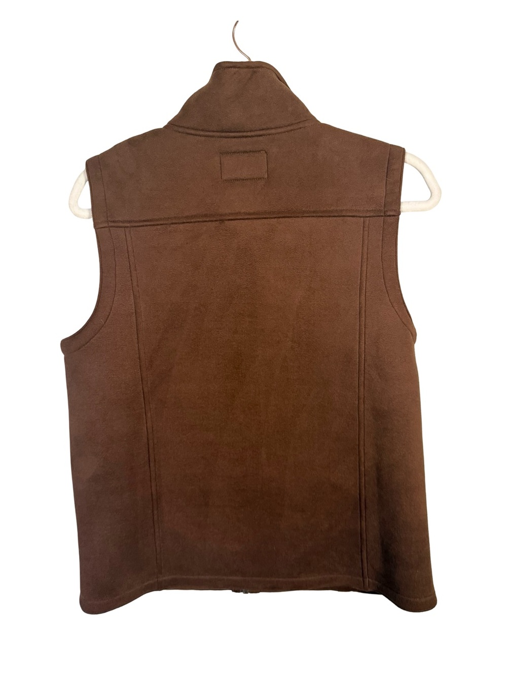 Ralph Lauren Brown Zip-Front Fleece Faux Suede Vest Size S Western Equestrian - Picture 3 of 13